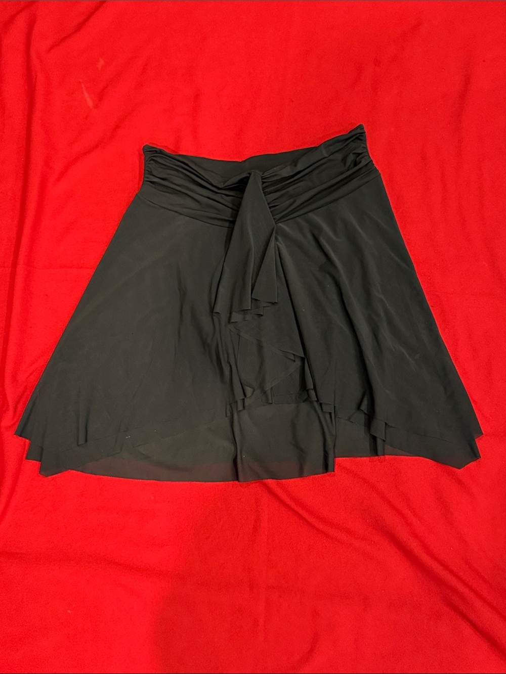 Profile By Gottex Black Circle Skirt with Draped Front beach skirt